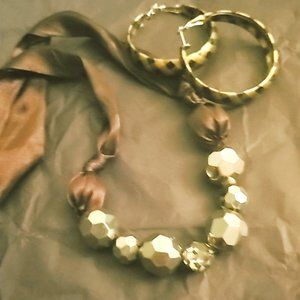 Silver and brown Necklace - 3 for $20